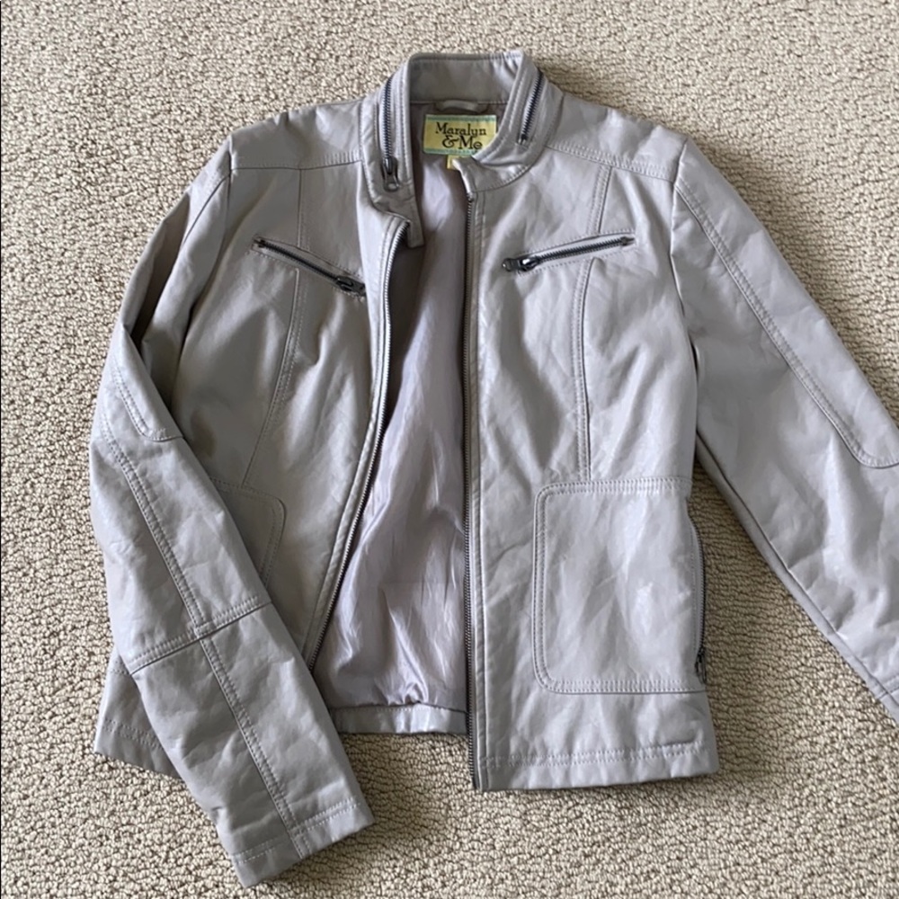 Taupe leather jacket
